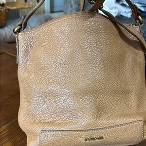 Fossil Light Brown Leather Shoulder Bag